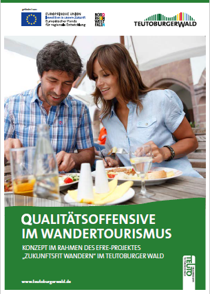 Das Bild zeigt das Deckblatt des Konzepts "Qualitätsoffensive im Wandertourismus" für die Urlaubsregion Teutoburger Wald